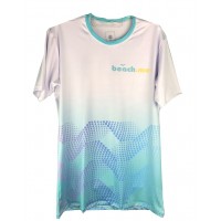 CAMISETA BEACH.ME DOTS - BRANCA/AZUL